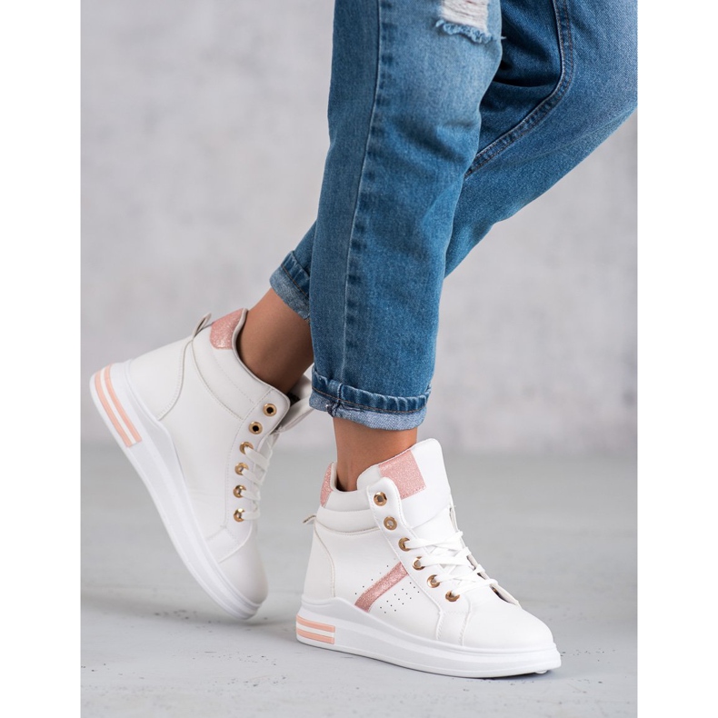 SHELOVET Women's white sneakers 2