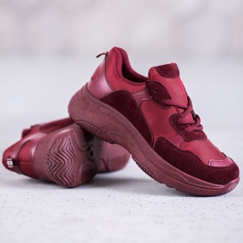 SHELOVET Burgundy Sport Shoes red 1