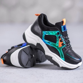 SHELOVET Sport Shoes With Holo Effect black 1