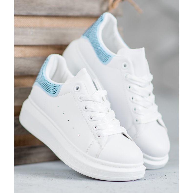 Yes Mile Sports shoes with crystals white 2