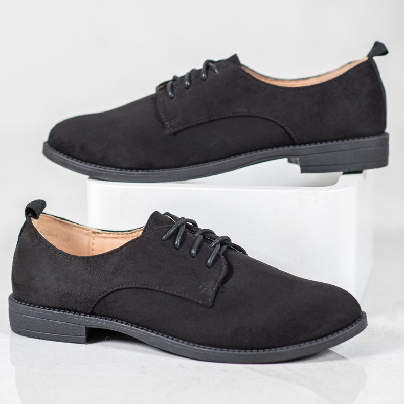SHELOVET Suede shoes black 2 SHELOVET Suede shoes black 2