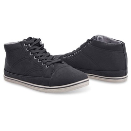 Fashionable High Sneakers 1173 Black 1