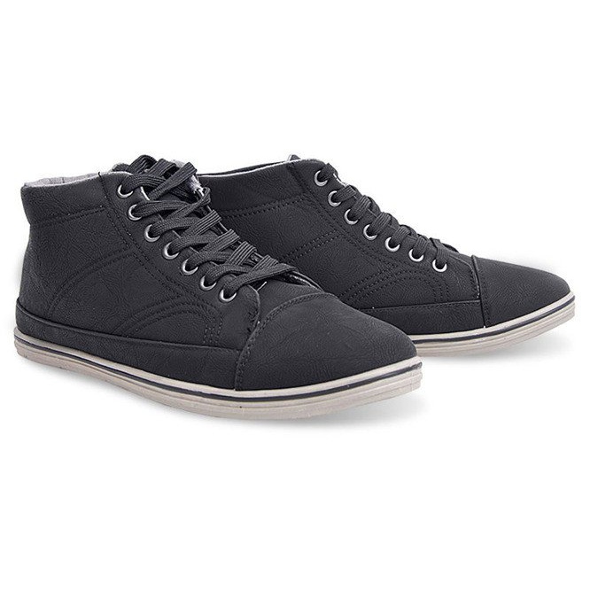 Fashionable High Sneakers 1173 Black 2