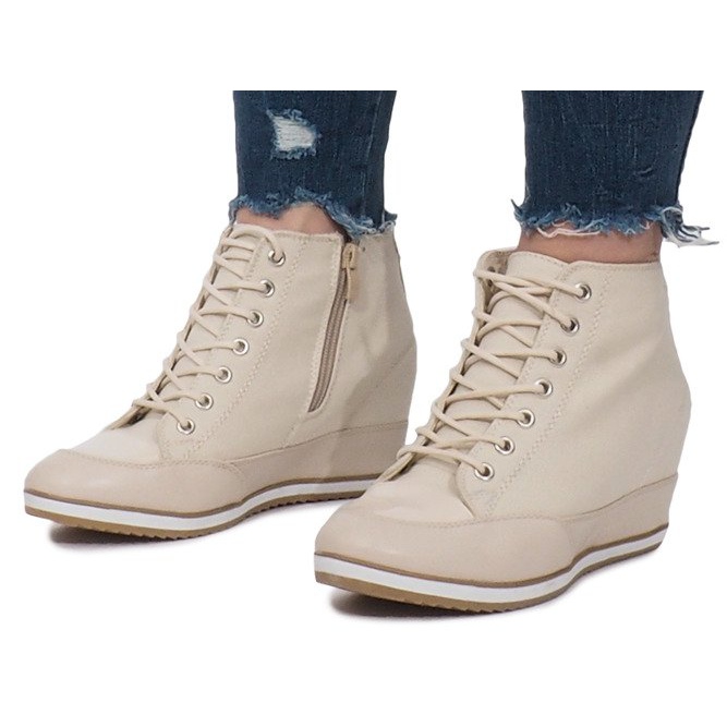 Beige Wedge Sneakers Capucine Material 1
