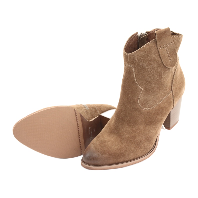 Anabelle 1466 Camel suede cowboy boots brown 4