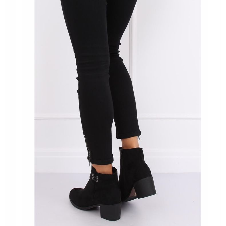 Black women's high-heeled boots 8B982 Black 1
