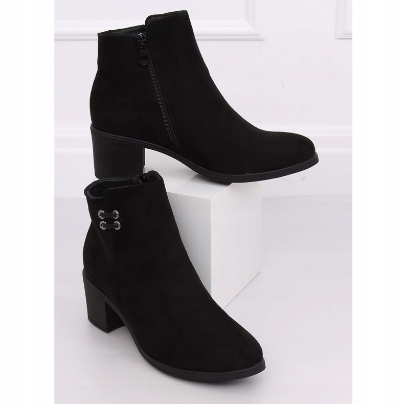 Black women's high-heeled boots 8B982 Black 2