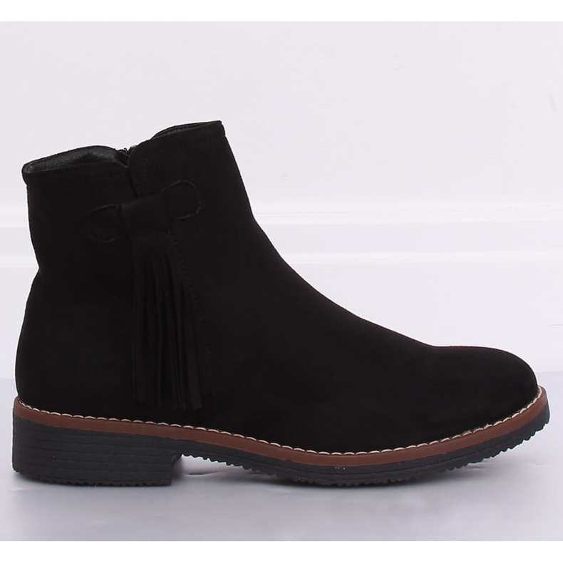 Black Jodhpur boots with fringes 8B907 Black 2