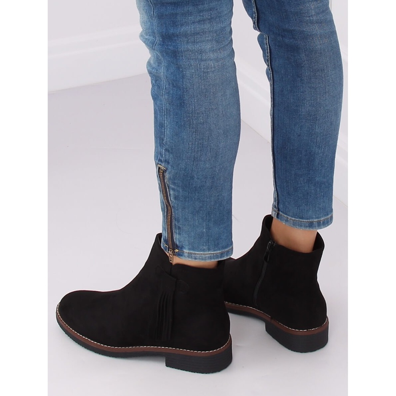 Black Jodhpur boots with fringes 8B907 Black 1