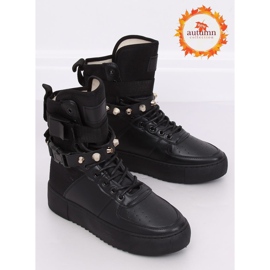 Black Y-025 Black sports shoes 1