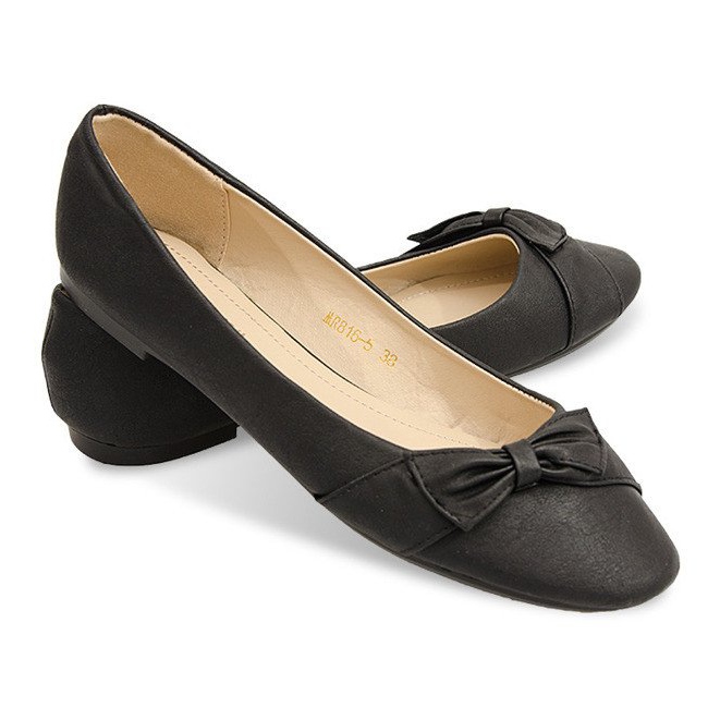 Ballerinas With Bow 816 Black - KeeShoes