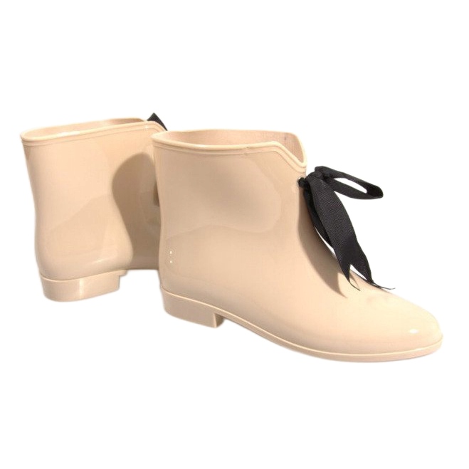 Wellington boots with a bow Y015 Beige 1