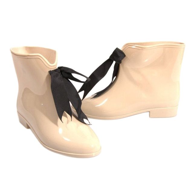 Wellington boots with a bow Y015 Beige 2