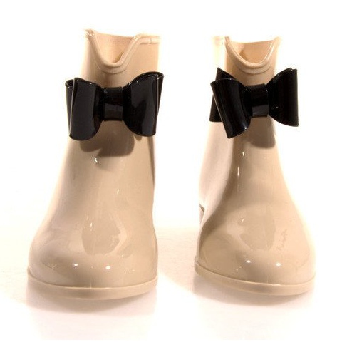 Wellington boots with a bow Y014 Beige 1