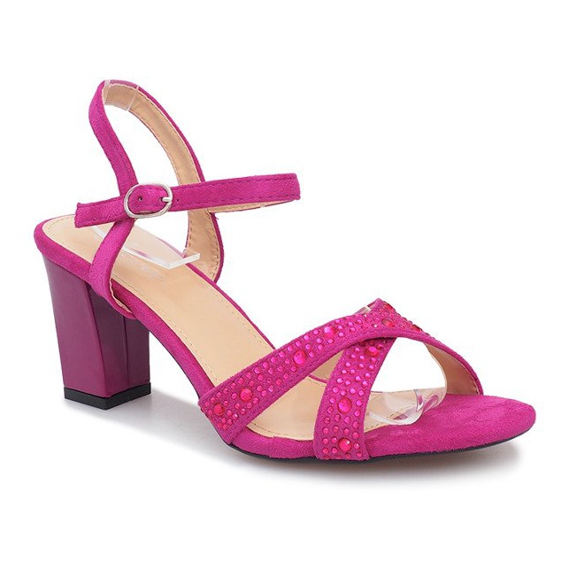 Purple high-heeled sandals from Aliento violet 1