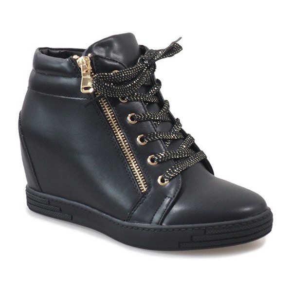Black sneakers with a gold TL-22 zipper 1 Black sneakers with a gold TL-22 zipper 1