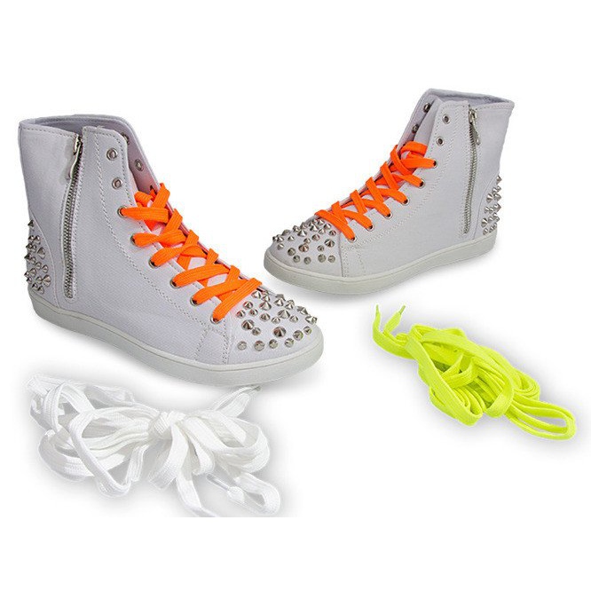 High Sneakers With Studs 6563 White 1