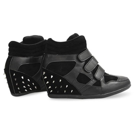 Wedge Sneakers With Studs 4515 Black 1