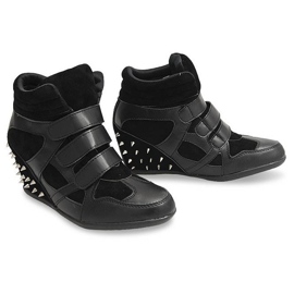 Wedge Sneakers With Studs 4515 Black 2