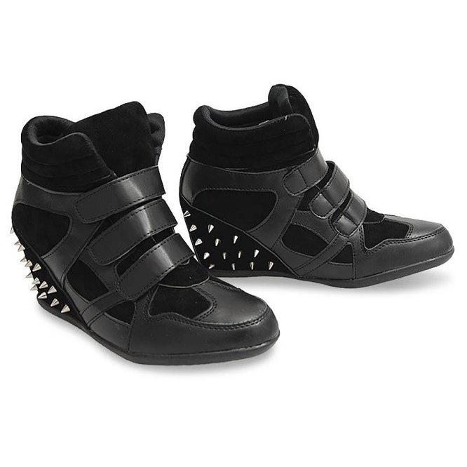 Wedge Sneakers With Studs 4515 Black 2