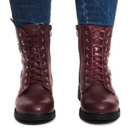 Boots With Fur E4928 Wine red 1