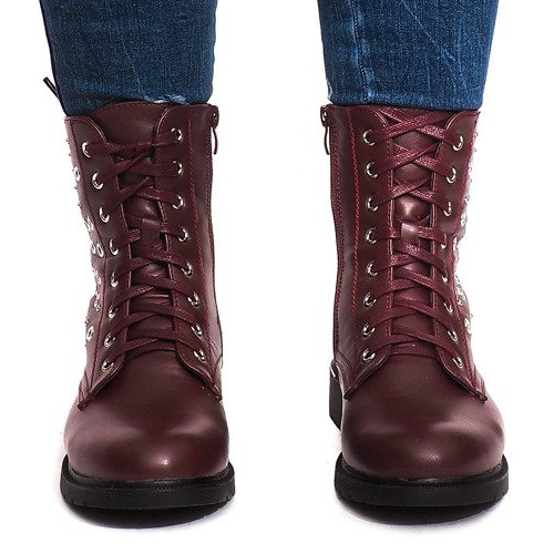 Boots With Fur E4928 Wine red 1