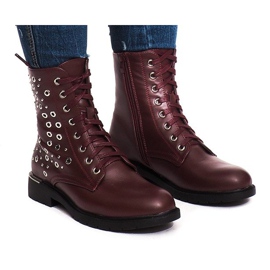Boots With Fur E4928 Wine red 2
