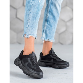 SHELOVET Women's Black Sneakers 1