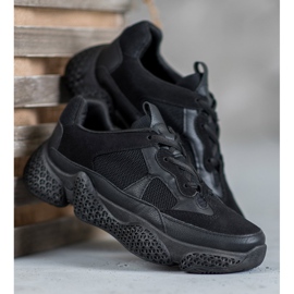 SHELOVET Women's Black Sneakers 2