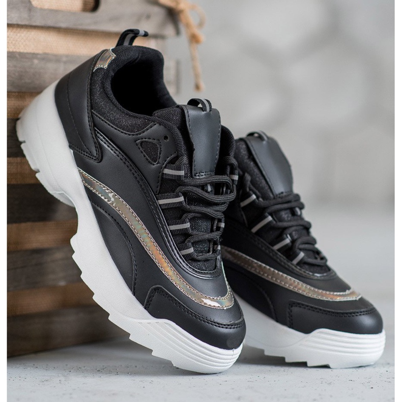 SHELOVET Fashionable Black Sneakers 1