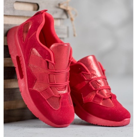 SHELOVET Suede Sports Shoes red 1