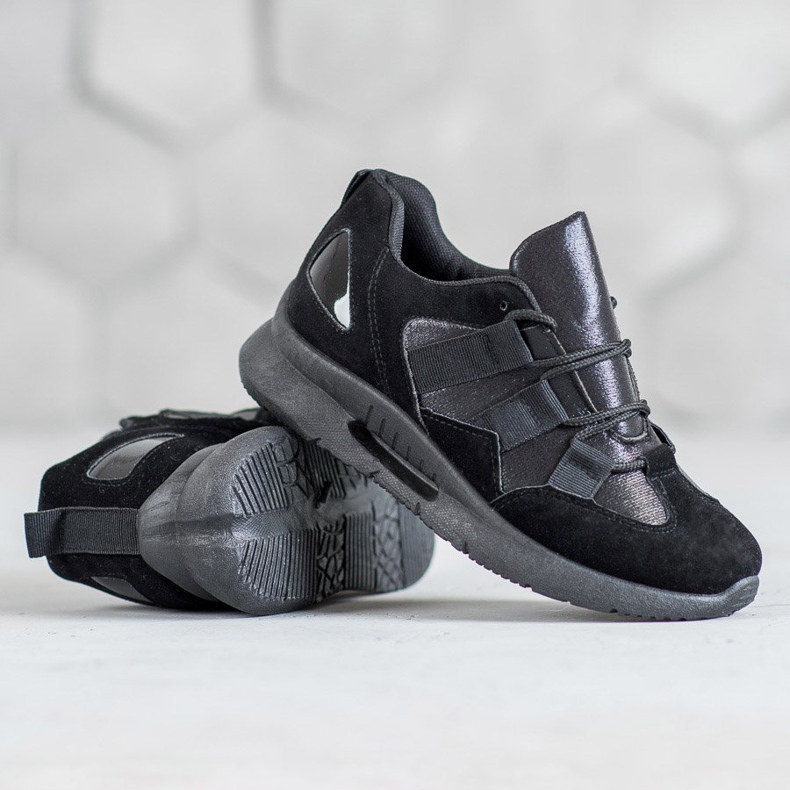 SHELOVET Suede Sports Shoes black 2