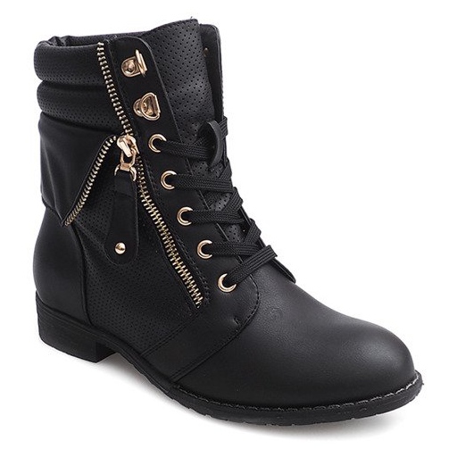 Boots Gold Zipper 8891 Black 2