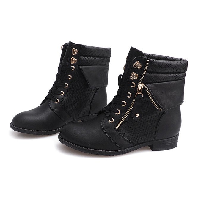 Boots Gold Zipper 8891 Black 1