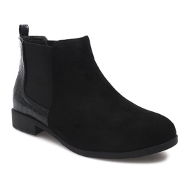 Suede Booties With Leather Elements 99-225 Black 2