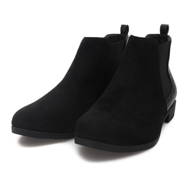Suede Booties With Leather Elements 99-225 Black 1