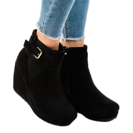 Black suede ankle boots CN826 2