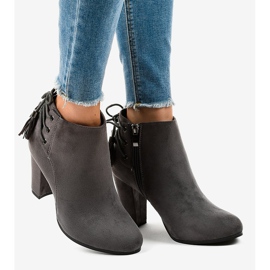 Gray suede boots on the JA75 post grey 2