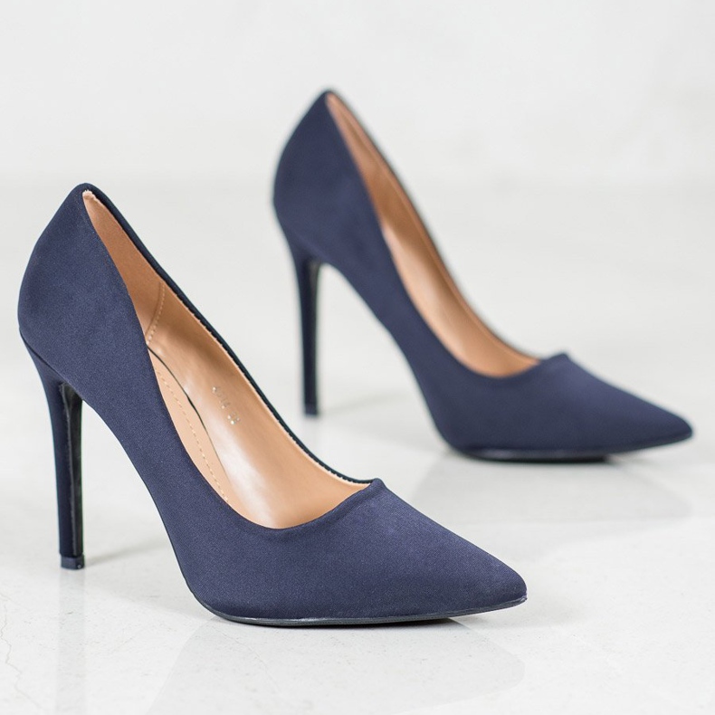 Diamantique Classic navy blue high heels 1