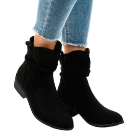Black suede ankle boots with a zipper 3893 1
