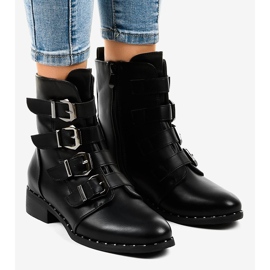 Women's black boots with S120 buckles 1