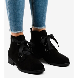 Black suede lace-up boots K123 1