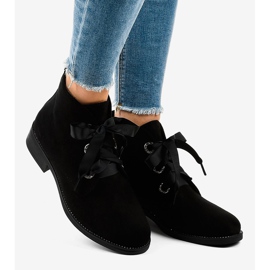 Black suede lace-up boots K123 2