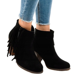 Black suede boho boots on the FY8333 post 1