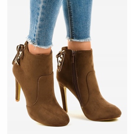 Brown suede ankle boots LBS2551 2