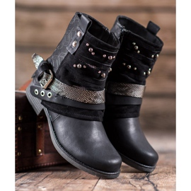 SHELOVET Boots With Rhinestones black 1