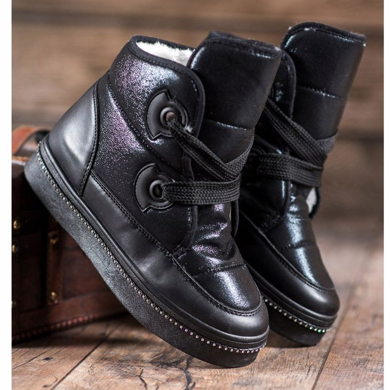 RTX WALK Snow Boots With Crystals black 1