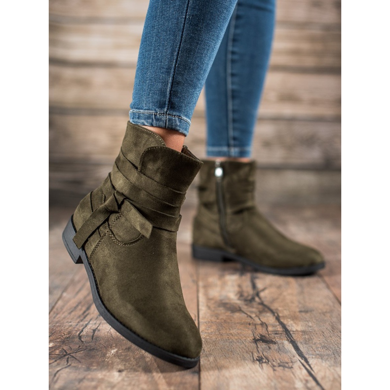 Seastar Flat Heel Boots green 2