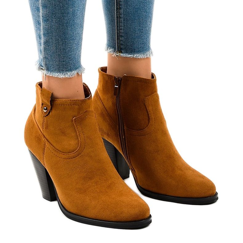 camel suede booties