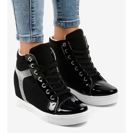 Black wedge sneakers with sequins AN2959 1